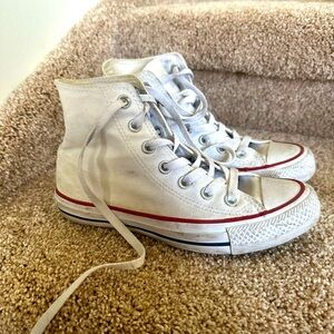Used White High Top Converse. Size 6. $25